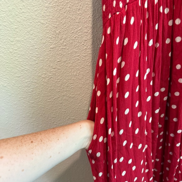 Free People Chambray Butterflies Midi Dress Size Large - Picture 8 of 8